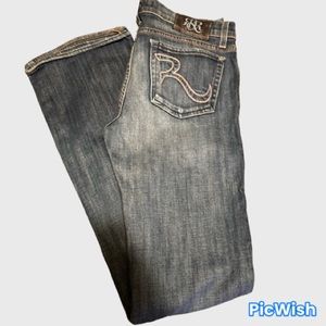 Rock Republic sz 28 dark denim flair leg jeans